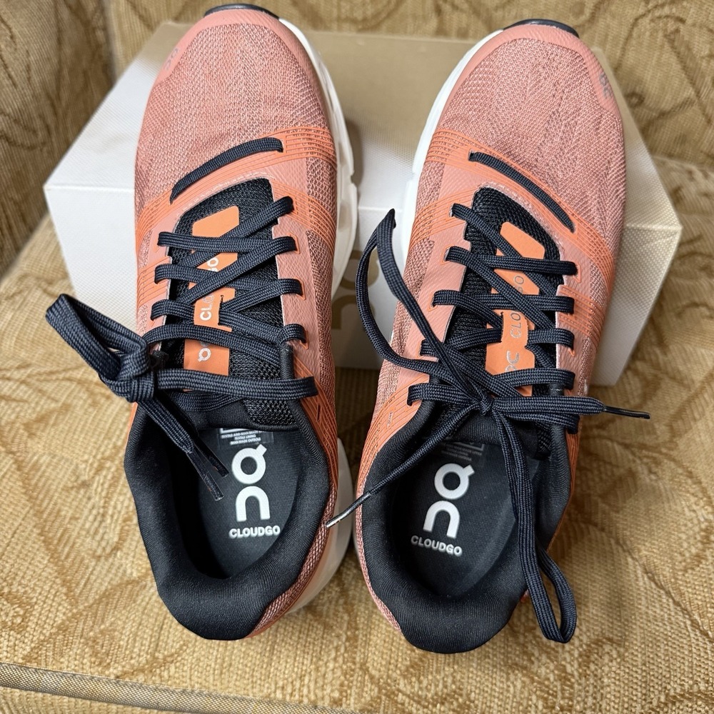 On Cloudgo Orange Black Men's 7 2E Wide Road Running Shoes Sneakers New - Picture 6 of 8